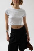 Taş Detay Crop T-Shirt resmi